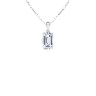 6x4mm FGVS Lab-Grown Emerald-Cut Diamond Solitaire Pendant in S999 Silver