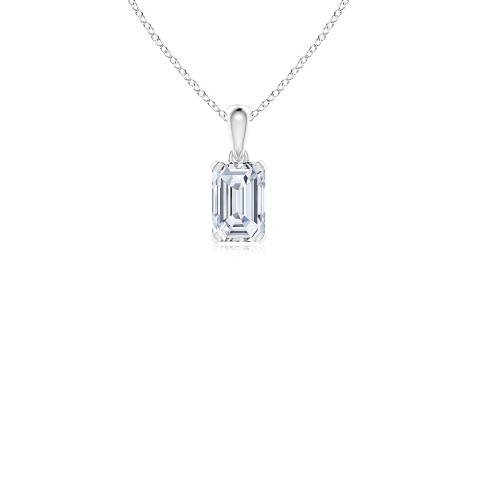 6x4mm FGVS Lab-Grown Emerald-Cut Diamond Solitaire Pendant in White Gold 