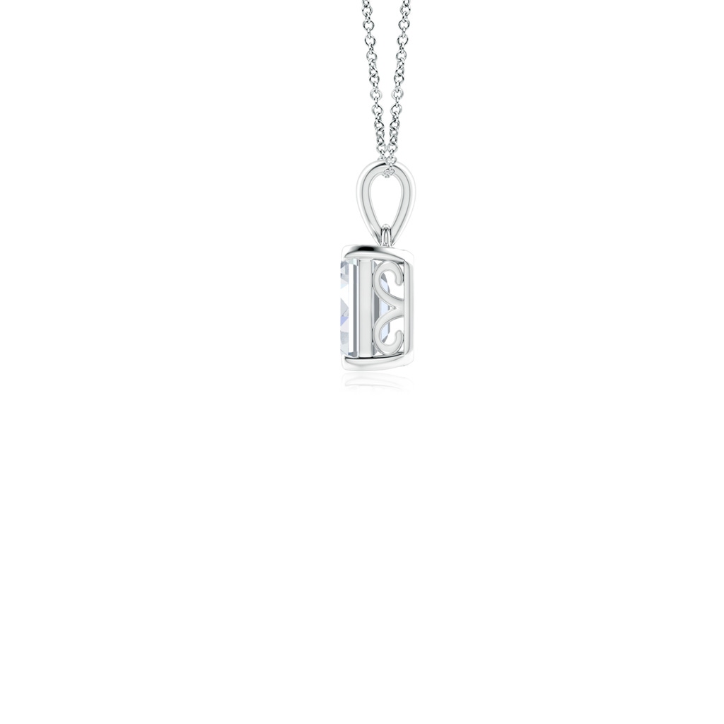 6x4mm FGVS Lab-Grown Emerald-Cut Diamond Solitaire Pendant in White Gold Side 199