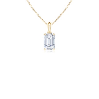 6x4mm FGVS Lab-Grown Emerald-Cut Diamond Solitaire Pendant in Yellow Gold