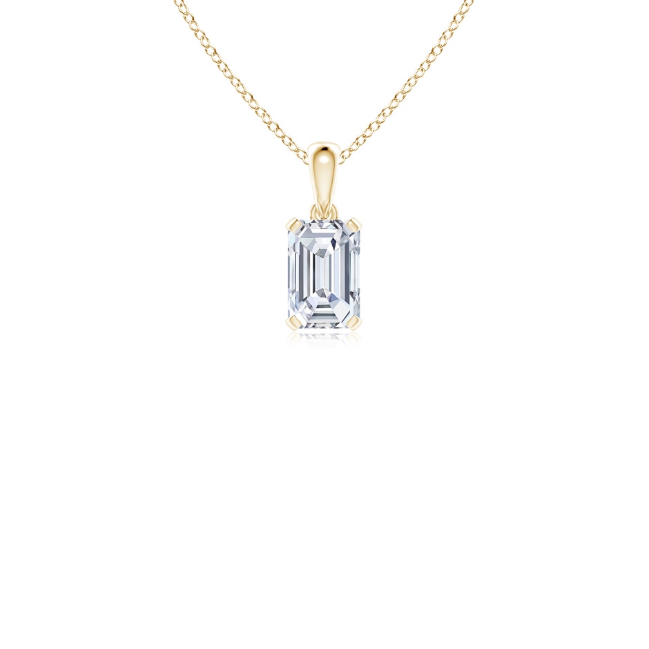 6x4mm FGVS Lab-Grown Emerald-Cut Diamond Solitaire Pendant in Yellow Gold 