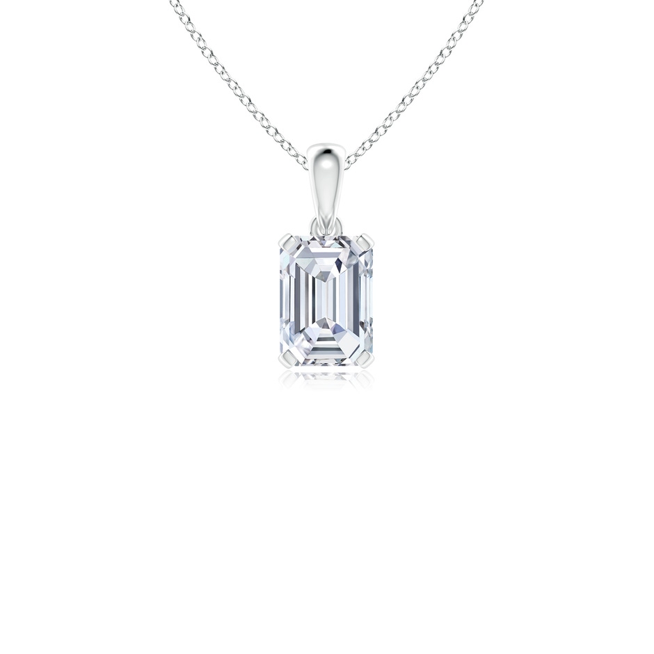 7x5mm FGVS Lab-Grown Emerald-Cut Diamond Solitaire Pendant in White Gold 