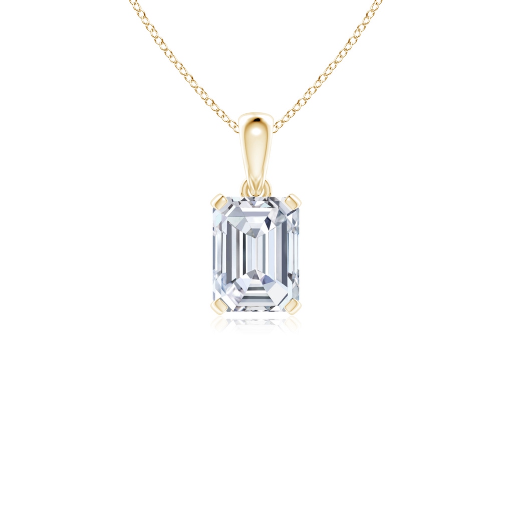 8x6mm FGVS Lab-Grown Emerald-Cut Diamond Solitaire Pendant in Yellow Gold