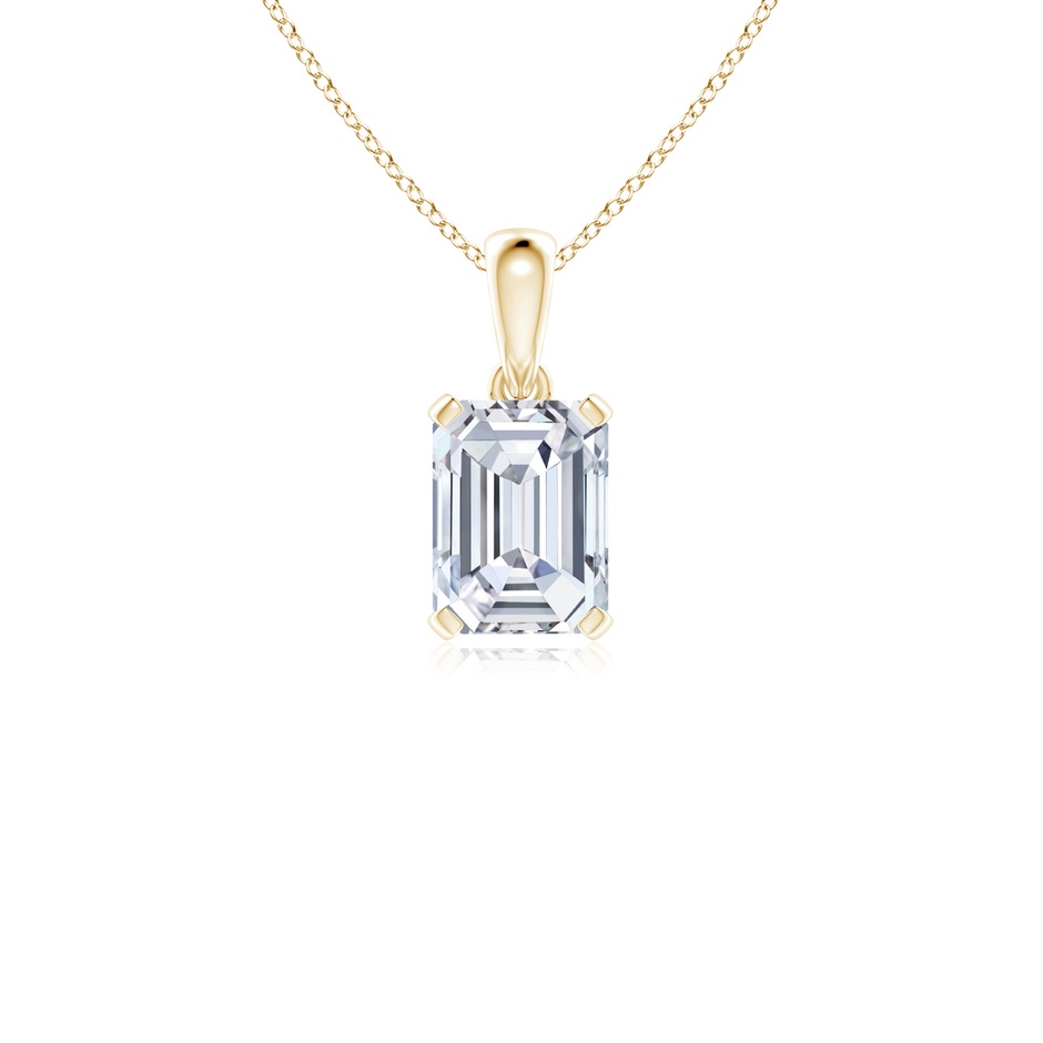 8x6mm FGVS Lab-Grown Emerald-Cut Diamond Solitaire Pendant in Yellow Gold 