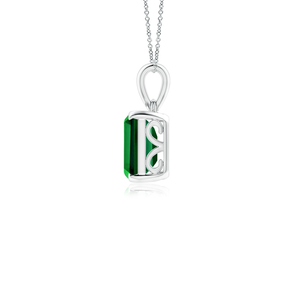 9x7mm Labgrown Lab-Grown Emerald-Cut Emerald Solitaire Pendant in P950 Platinum side 199