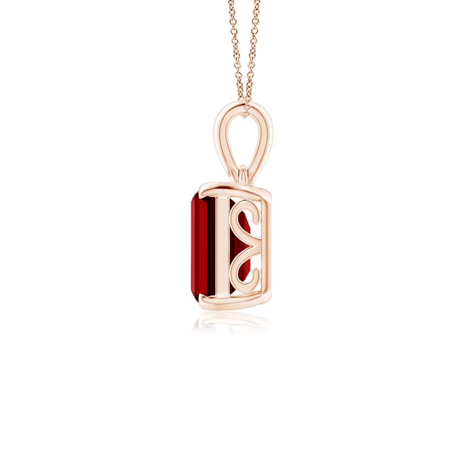 10x8mm Labgrown Lab-Grown Emerald-Cut Ruby Solitaire Pendant in Rose Gold side 199
