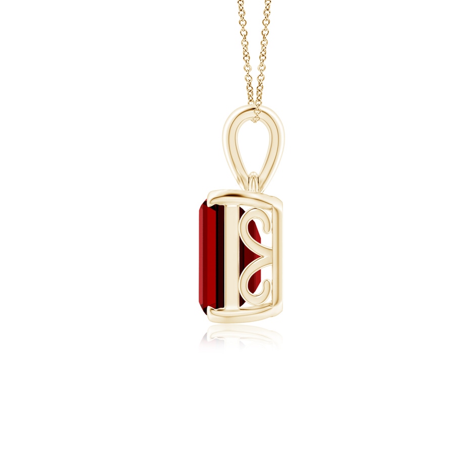 10x8mm Labgrown Lab-Grown Emerald-Cut Ruby Solitaire Pendant in Yellow Gold side 199