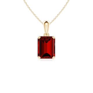 9x7mm Labgrown Lab-Grown Emerald-Cut Ruby Solitaire Pendant in Yellow Gold