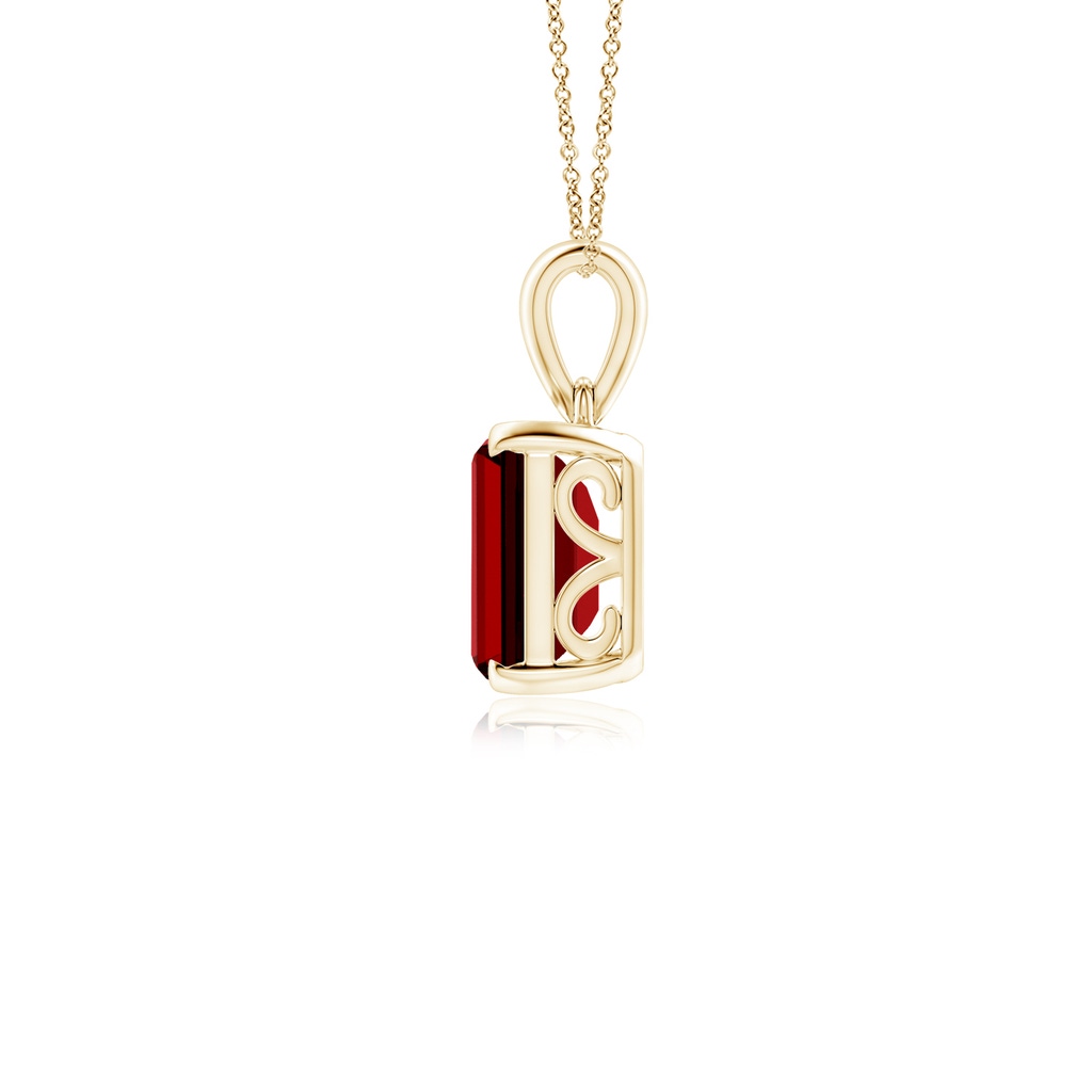 9x7mm Labgrown Lab-Grown Emerald-Cut Ruby Solitaire Pendant in Yellow Gold - side 199