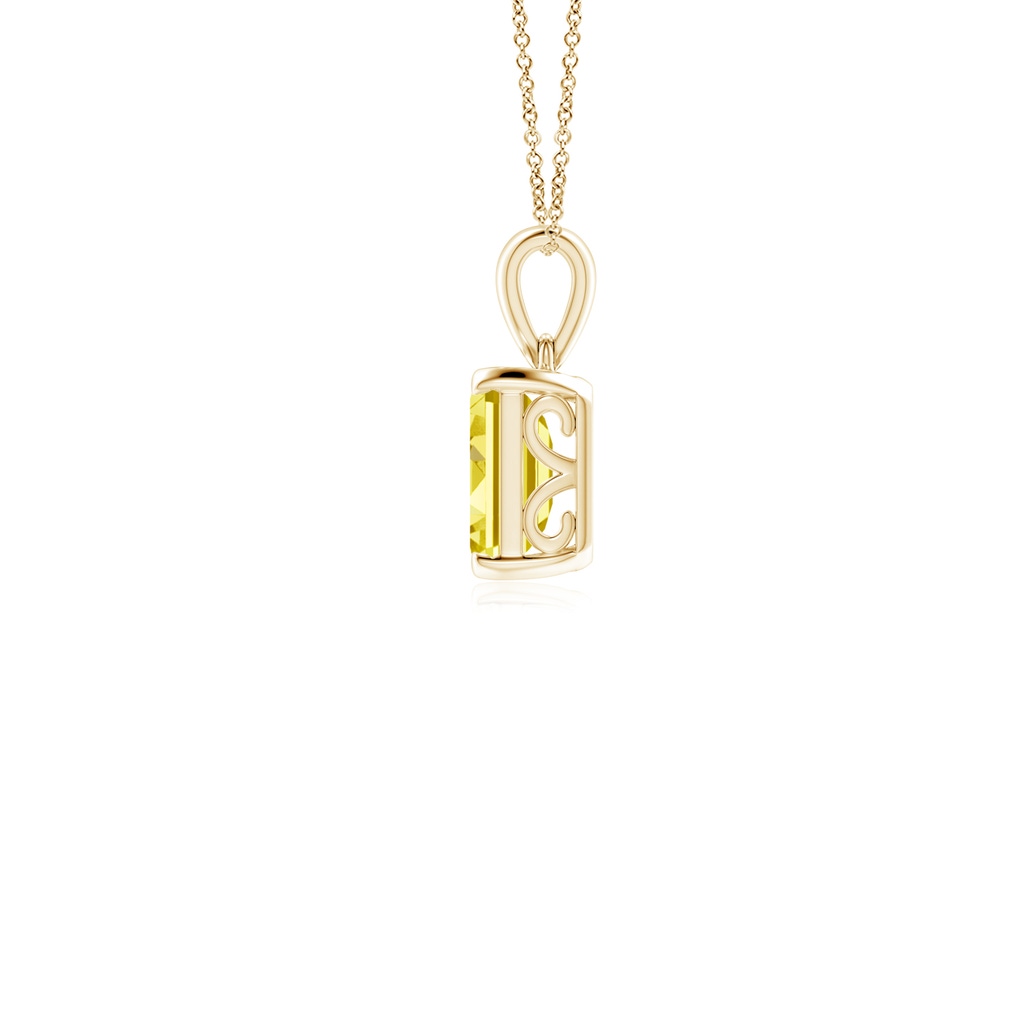 7x5mm Labgrown Emerald-Cut Lab-Grown Fancy Intense Yellow Diamond Solitaire Pendant in Yellow Gold - side 199