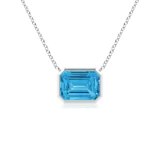 7x5mm Labgrown East-West Bezel-Set Emerald-Cut Lab-Grown Fancy Intense Blue Diamond Pendant in P950 Platinum