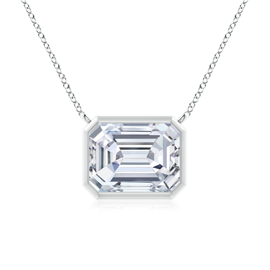 10x7.5mm FGVS Lab-Grown East-West Bezel-Set Emerald-Cut Diamond Pendant in P950 Platinum 