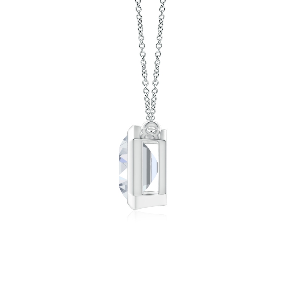 10x7.5mm FGVS Lab-Grown East-West Bezel-Set Emerald-Cut Diamond Pendant in P950 Platinum side 199
