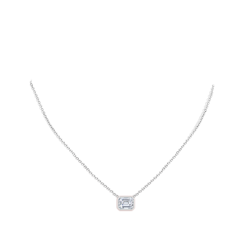 10x7.5mm FGVS Lab-Grown East-West Bezel-Set Emerald-Cut Diamond Pendant in P950 Platinum pen