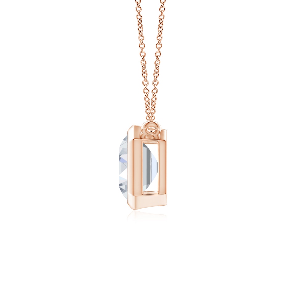 10x7.5mm FGVS Lab-Grown East-West Bezel-Set Emerald-Cut Diamond Pendant in Rose Gold side 199