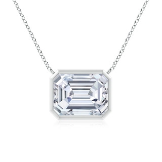 10x7.5mm FGVS Lab-Grown East-West Bezel-Set Emerald-Cut Diamond Pendant in S999 Silver