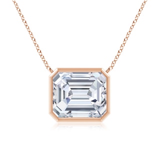 10x8.5mm FGVS Lab-Grown East-West Bezel-Set Emerald-Cut Diamond Pendant in 9K Rose Gold