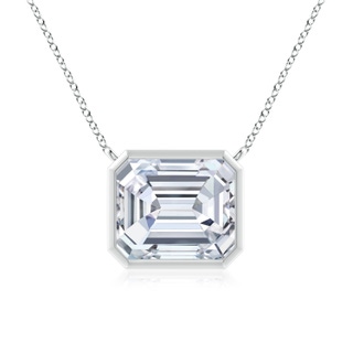 10x8.5mm FGVS Lab-Grown East-West Bezel-Set Emerald-Cut Diamond Pendant in P950 Platinum