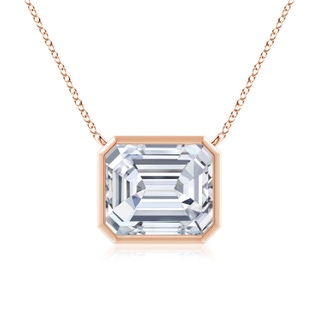 10x8.5mm FGVS Lab-Grown East-West Bezel-Set Emerald-Cut Diamond Pendant in Rose Gold