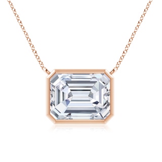 11x8.5mm FGVS Lab-Grown East-West Bezel-Set Emerald-Cut Diamond Pendant in 10K Rose Gold