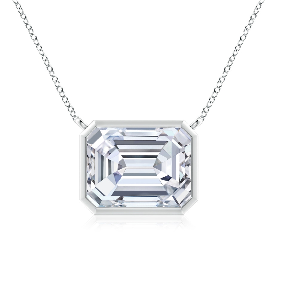 11x8.5mm FGVS Lab-Grown East-West Bezel-Set Emerald-Cut Diamond Pendant in P950 Platinum 
