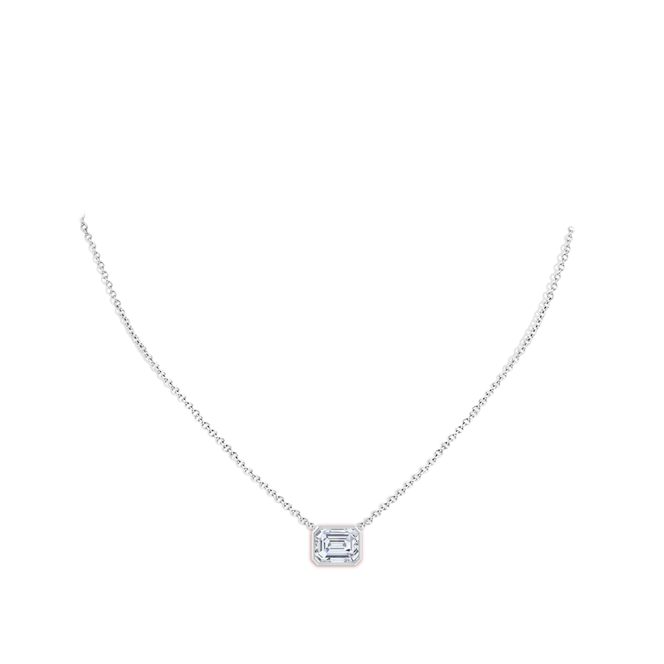 11x8.5mm FGVS Lab-Grown East-West Bezel-Set Emerald-Cut Diamond Pendant in P950 Platinum pen
