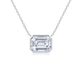 6x4mm FGVS Lab-Grown East-West Bezel-Set Emerald-Cut Diamond Pendant in P950 Platinum