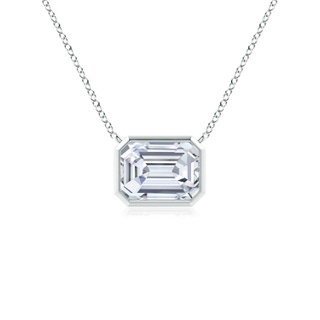 6x4mm FGVS Lab-Grown East-West Bezel-Set Emerald-Cut Diamond Pendant in S999 Silver