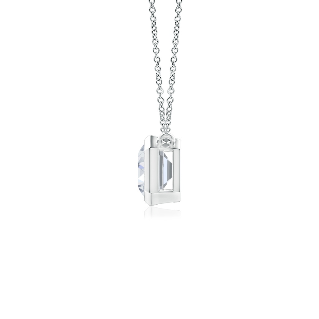 6x4mm FGVS Lab-Grown East-West Bezel-Set Emerald-Cut Diamond Pendant in White Gold Side 199