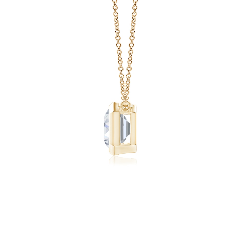 6x4mm FGVS Lab-Grown East-West Bezel-Set Emerald-Cut Diamond Pendant in Yellow Gold side 199