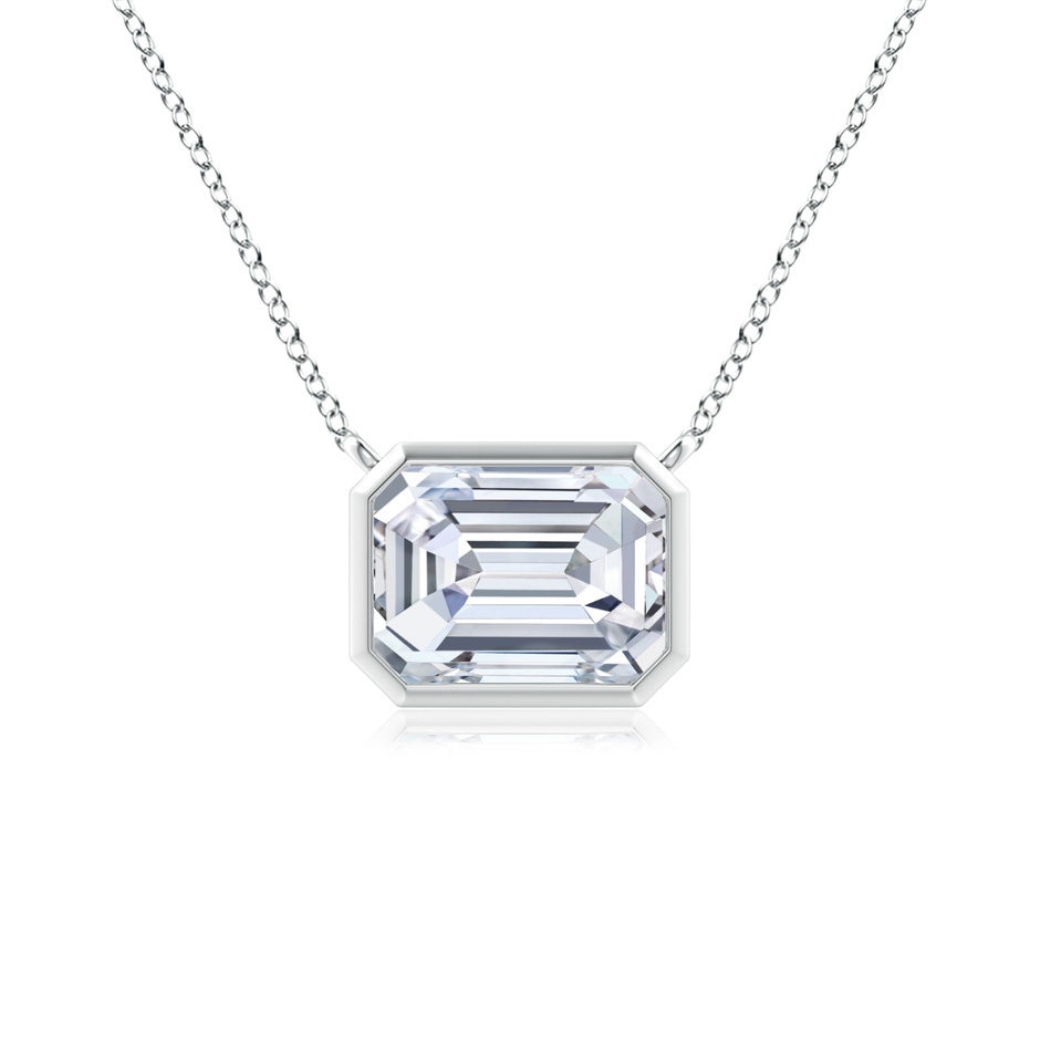 7x5mm FGVS Lab-Grown East-West Bezel-Set Emerald-Cut Diamond Pendant in P950 Platinum 