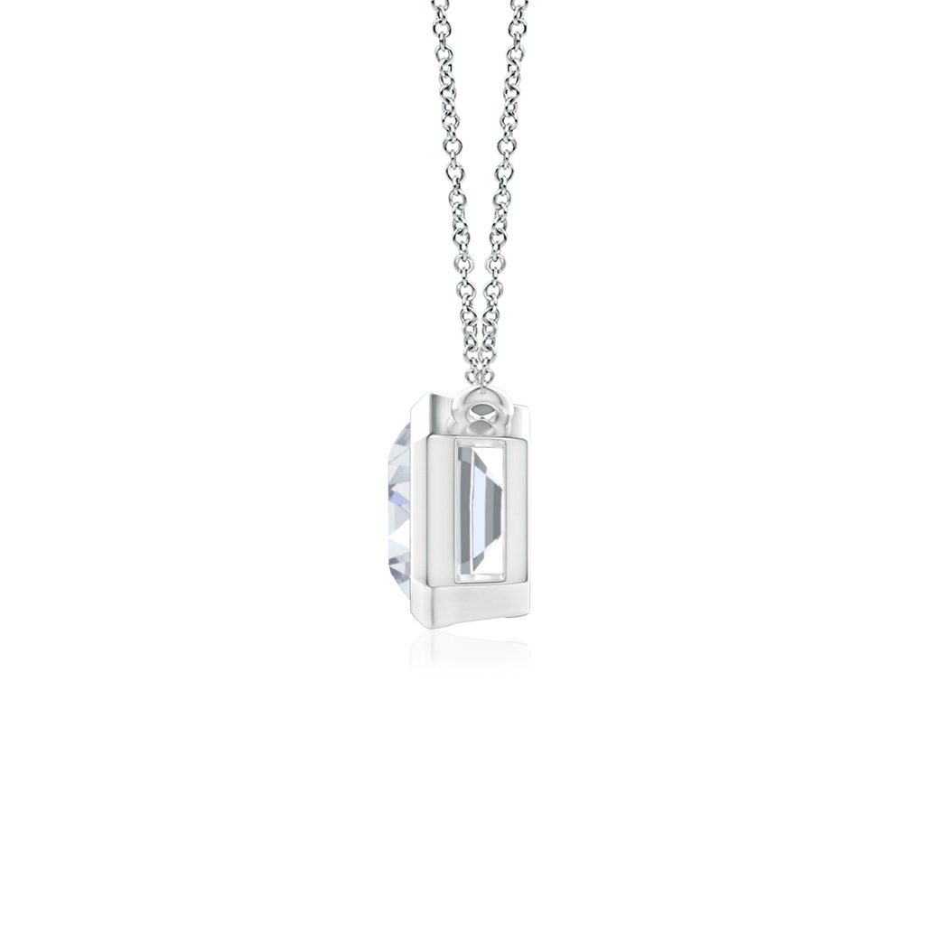 7x5mm FGVS Lab-Grown East-West Bezel-Set Emerald-Cut Diamond Pendant in P950 Platinum - side 199