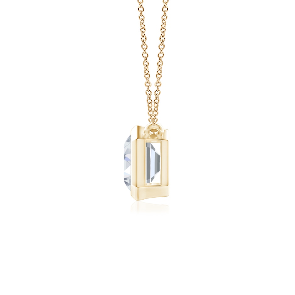 7x5mm FGVS Lab-Grown East-West Bezel-Set Emerald-Cut Diamond Pendant in Yellow Gold side 199