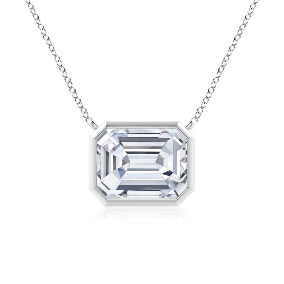 8x6mm FGVS Lab-Grown East-West Bezel-Set Emerald-Cut Diamond Pendant in P950 Platinum 
