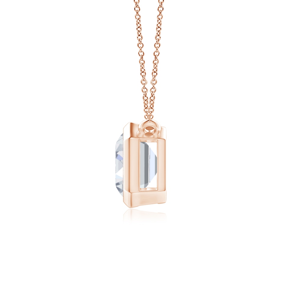 8x6mm FGVS Lab-Grown East-West Bezel-Set Emerald-Cut Diamond Pendant in Rose Gold side 199