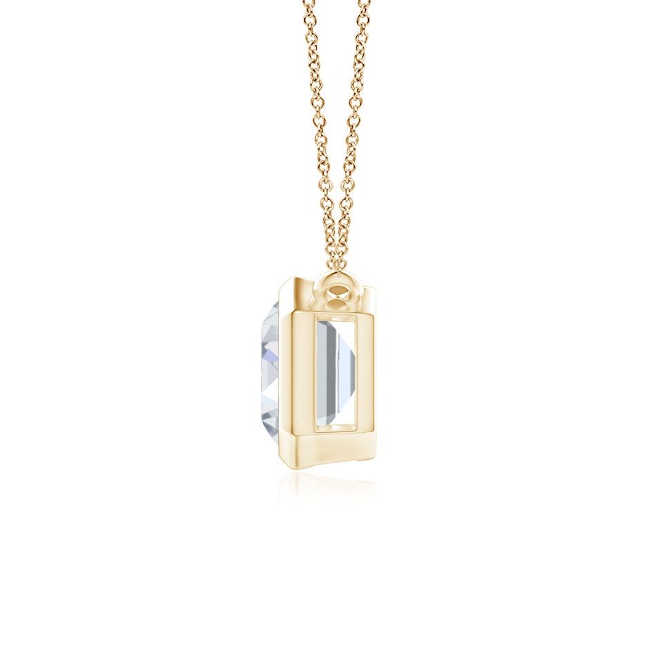 8x6mm FGVS Lab-Grown East-West Bezel-Set Emerald-Cut Diamond Pendant in Yellow Gold side 199