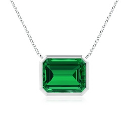 White Gold Lab Grown Emerald Necklaces & Pendants