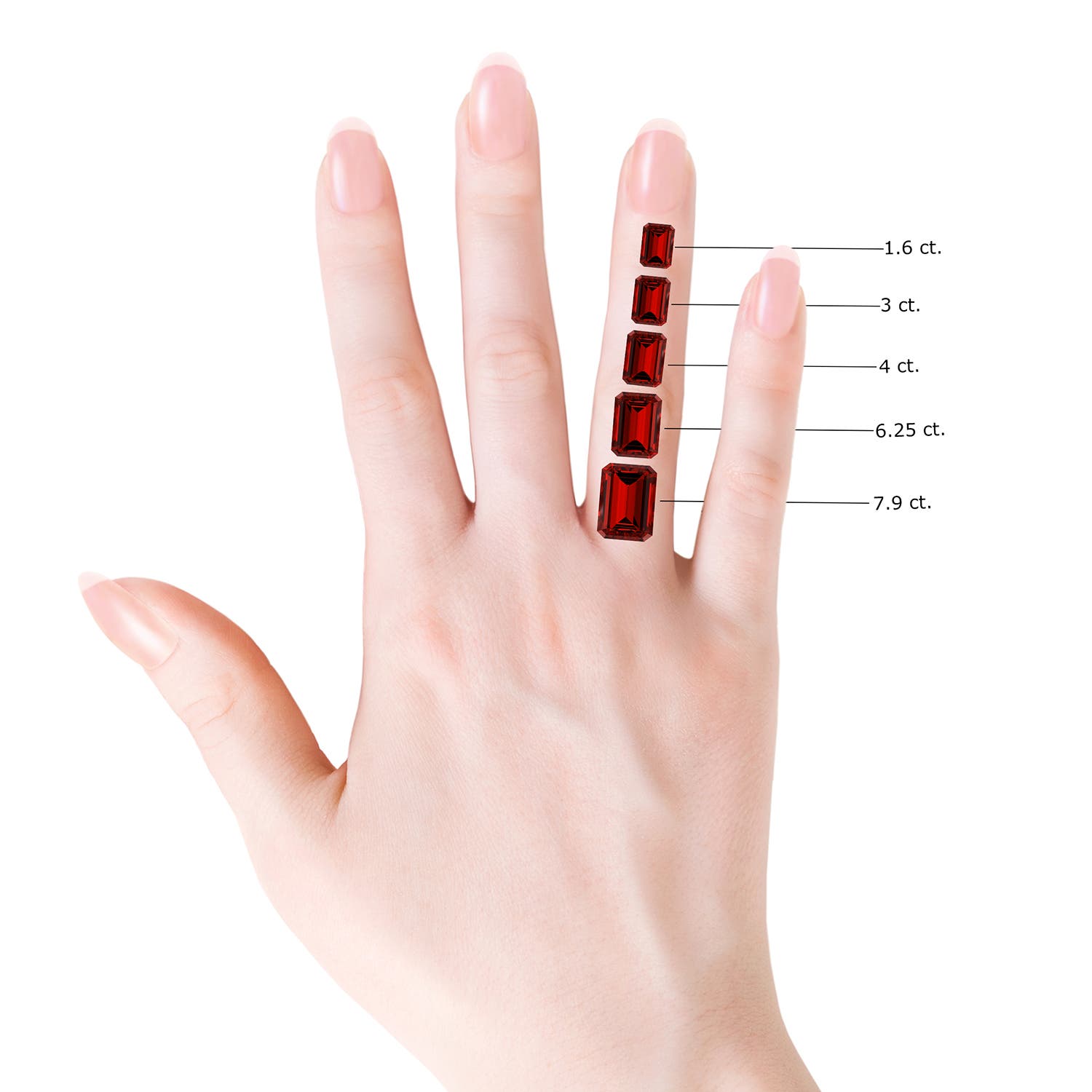 Lab-Grown East-West Bezel-Set Emerald-Cut Ruby Pendant | Angara
