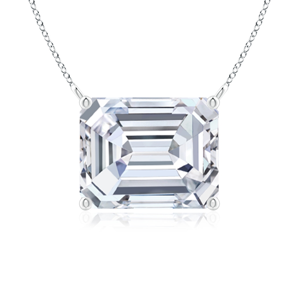 10x7mm FGVS East-West Emerald-Cut Lab-Grown Diamond Solitaire Pendant in P950 Platinum