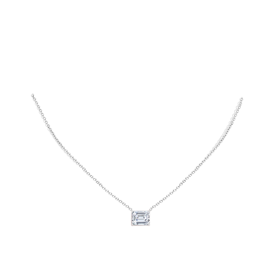 10x7mm FGVS East-West Emerald-Cut Lab-Grown Diamond Solitaire Pendant in P950 Platinum pen