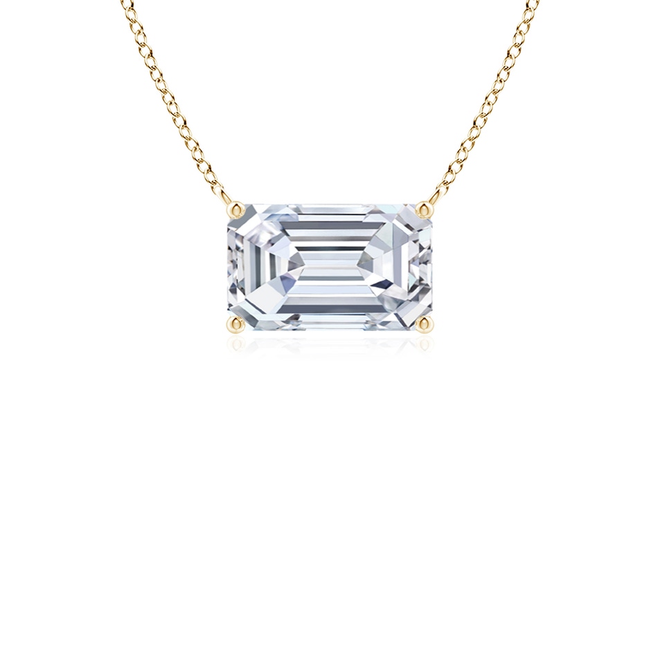 6.5x4mm FGVS East-West Emerald-Cut Lab-Grown Diamond Solitaire Pendant in 18K Yellow Gold 