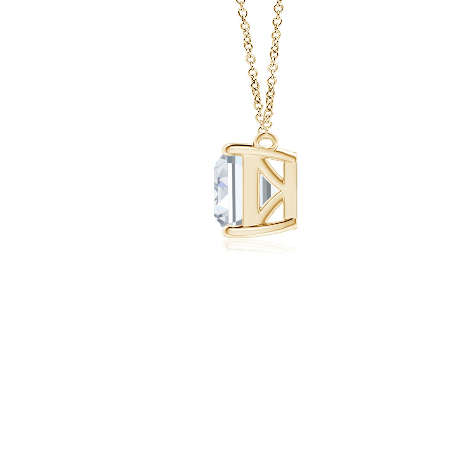 6.5x4mm FGVS East-West Emerald-Cut Lab-Grown Diamond Solitaire Pendant in 18K Yellow Gold