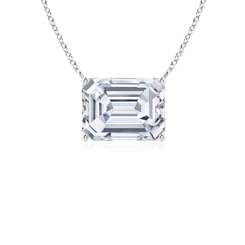7.5x5.5mm FGVS East-West Emerald-Cut Lab-Grown Diamond Solitaire Pendant in White Gold 