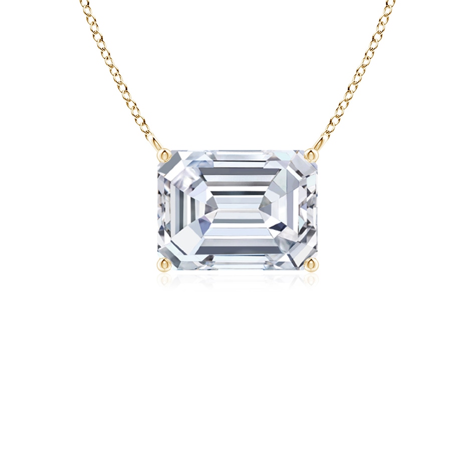 7.5x5.5mm FGVS East-West Emerald-Cut Lab-Grown Diamond Solitaire Pendant in Yellow Gold 