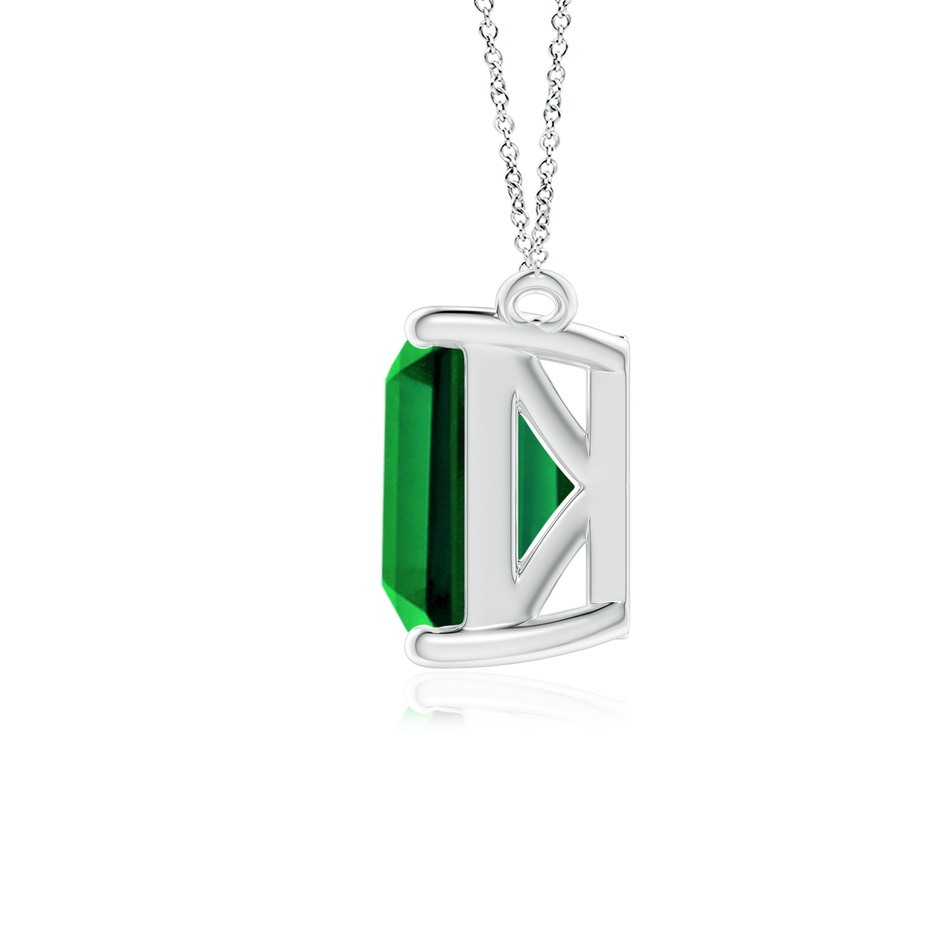 10x8mm Labgrown East-West Emerald-Cut Lab-Grown Emerald Solitaire Pendant in White Gold side 199