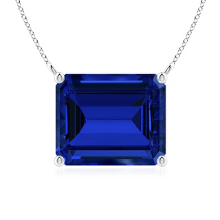 Emerald Cut Lab-Grown Lab Grown Blue Sapphire