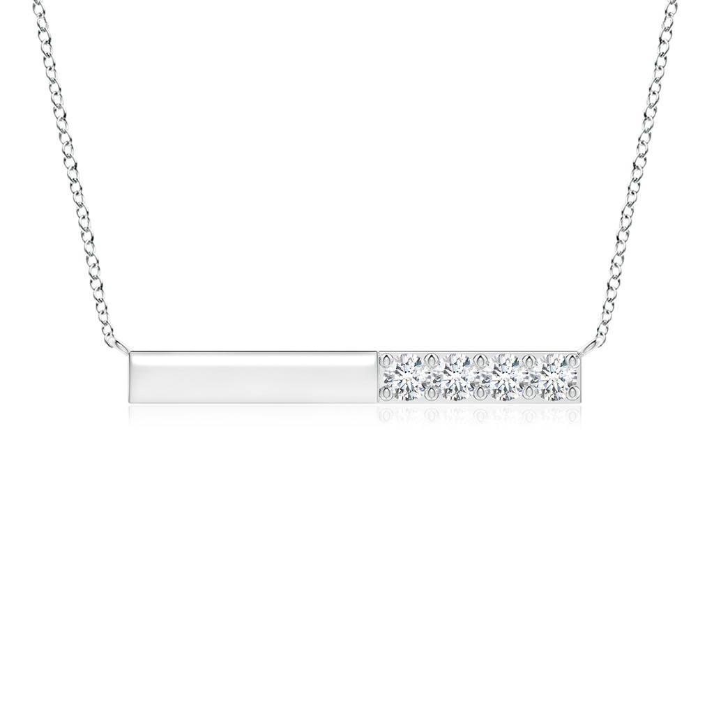 4mm FGVS Lab-Grown Prong-Set Round Diamond Bar Necklace in White Gold