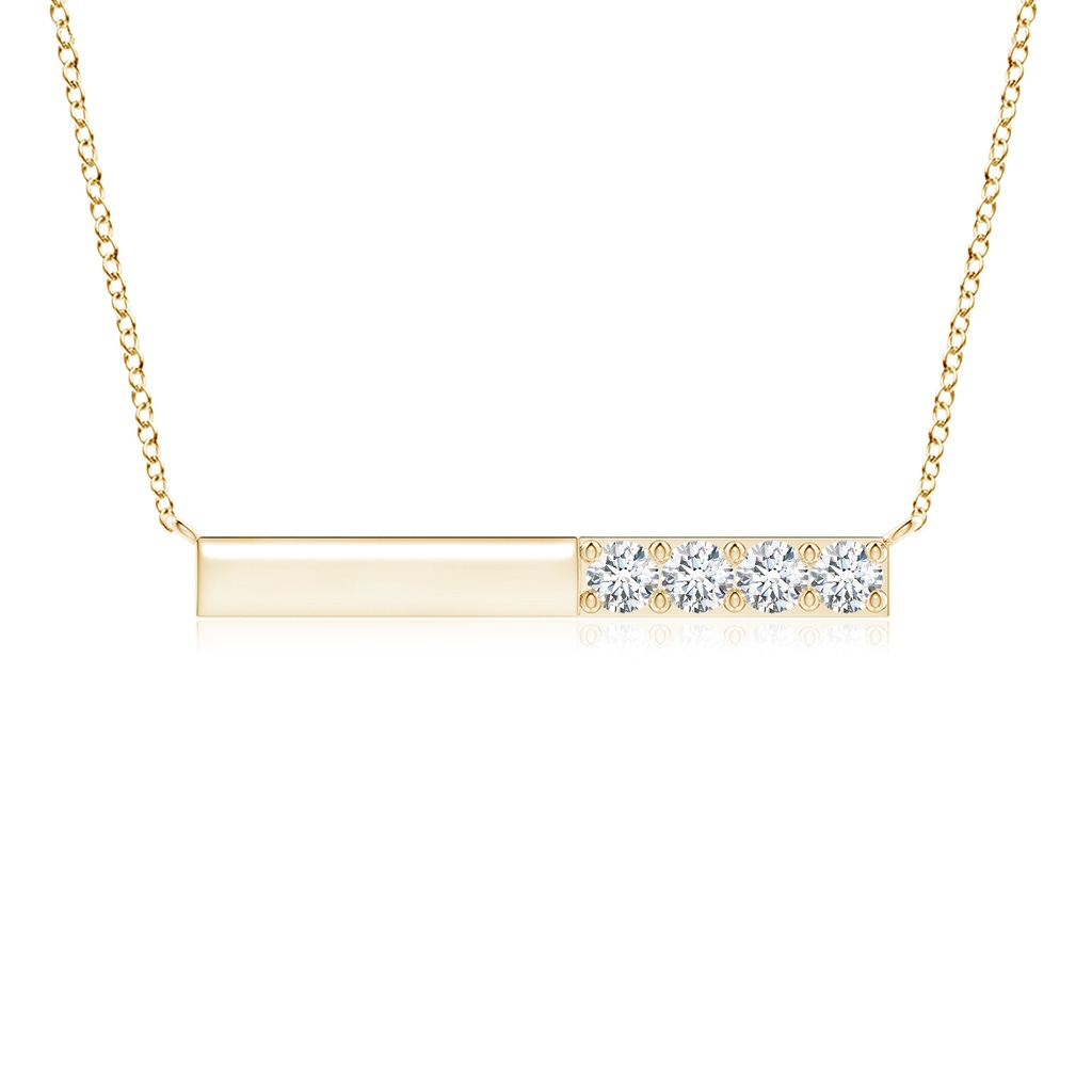 4mm FGVS Lab-Grown Prong-Set Round Diamond Bar Necklace in Yellow Gold