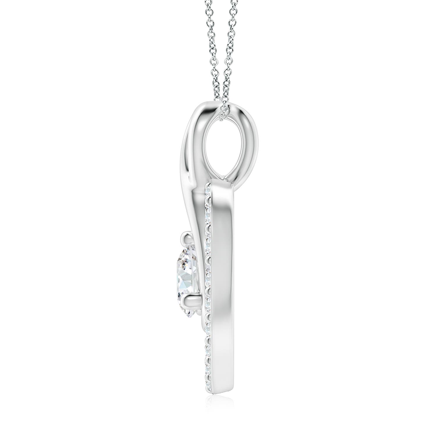 5.1mm FGVS Lab-Grown Diamond Heart Pendant with Infinity Loop in White Gold