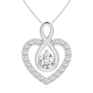 5.9mm FGVS Lab-Grown Diamond Heart Pendant with Infinity Loop in P950 Platinum